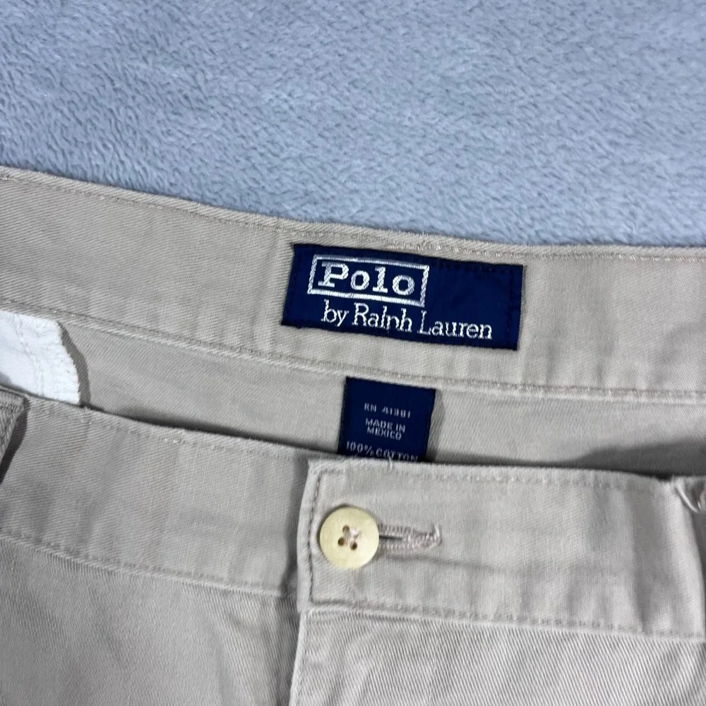 Polo Ralph Lauren Andrew Pant Mens 38x32 Tan Khaki‎ Pleated Chino Twill Trousers